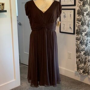 Chocolate flowy formal dress.